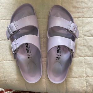 Birkenstock Arizona essentials in purple fog